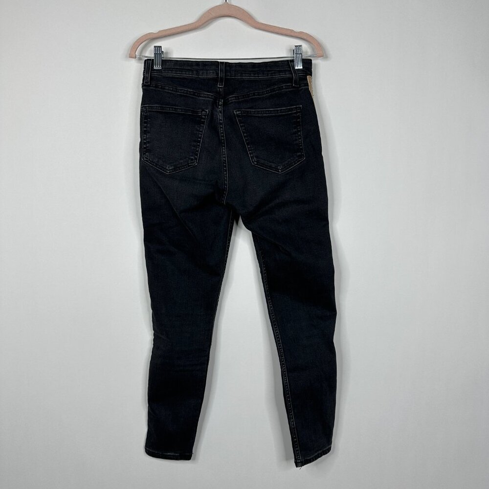 2/$30 Topshop Moto Jamie Side Stiripe Jeans High Rise Skinny Wash Black 30 #9388 - Picture 9 of 14